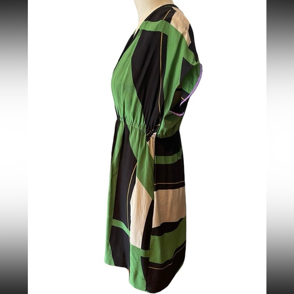 Anthropologie - A Common Thread Geometric print Silk and velvet dress Medium GUC - Picture 6 of 11